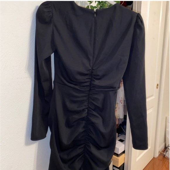 Aritzia Babaton Black Mini Vneck Encore Dress 00 - Picture 5 of 6